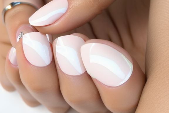 Manicure applying nail polish